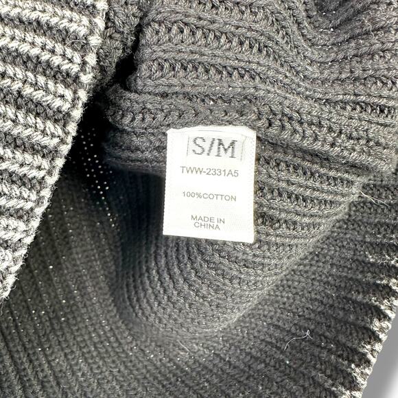 Leela & Lavender Washed Black Talk It Over Ribbed Mock Neck Sweater Top Small - Picture 6 of 6